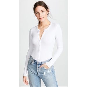 Fleur du mal white Henley bodysuit